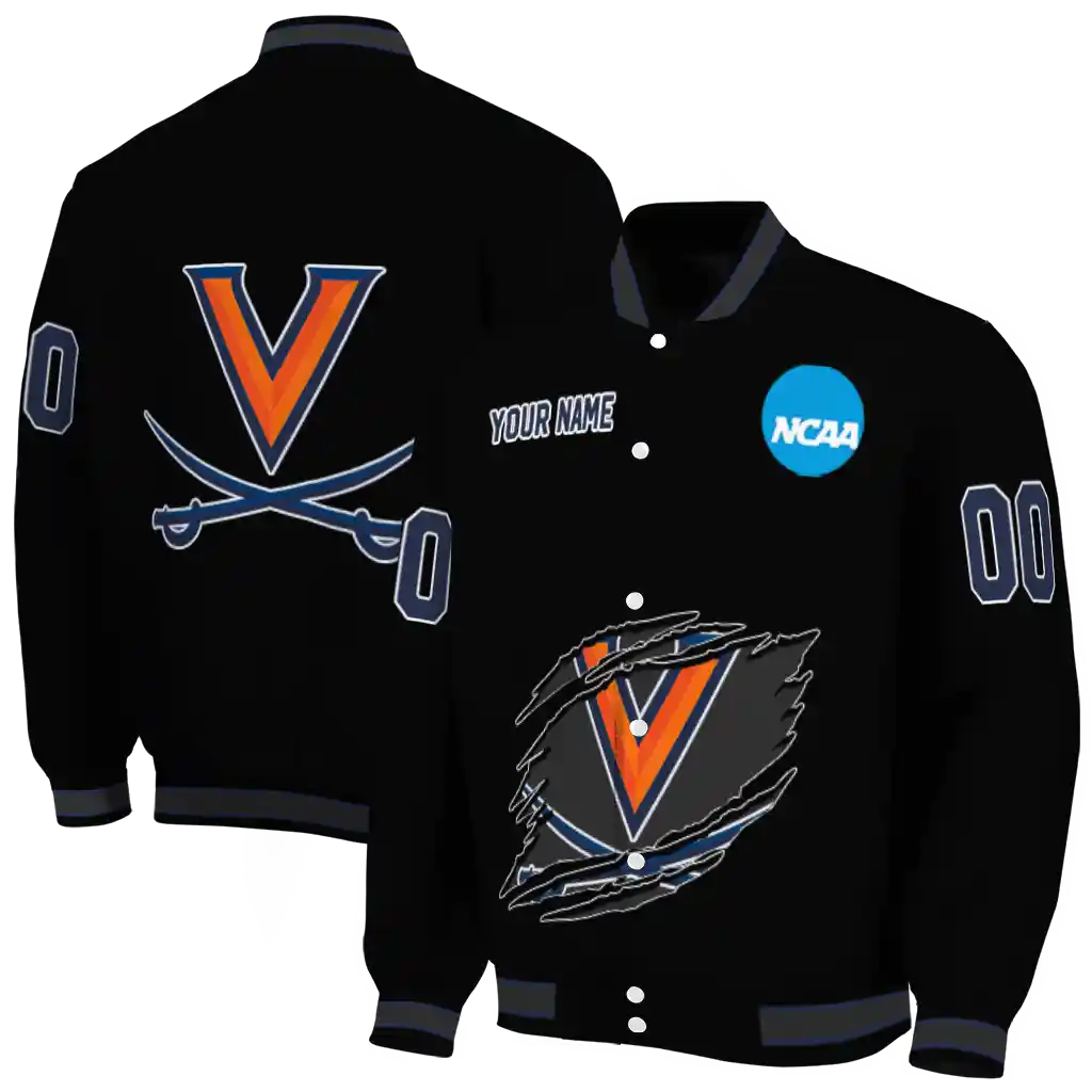 custom virginia cavaliers claw shred black varsity jacket fashion forward custom virginia cavaliers claw shred black varsity jacket fashion forward