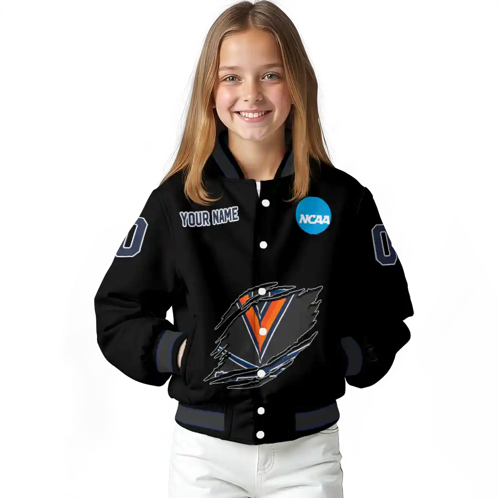 custom virginia cavaliers claw shred black varsity jacket top rated custom virginia cavaliers claw shred black varsity jacket top rated