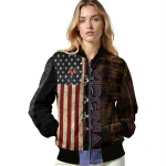 custom virginia cavaliers flag wood brown bomber jacket best selling