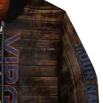 custom virginia cavaliers flag wood brown bomber jacket best selling