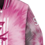 custom virginia cavaliers pink tie dye pink varsity jacket best selling