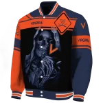 custom virginia cavaliers reaper hands blue black varsity jacket best selling