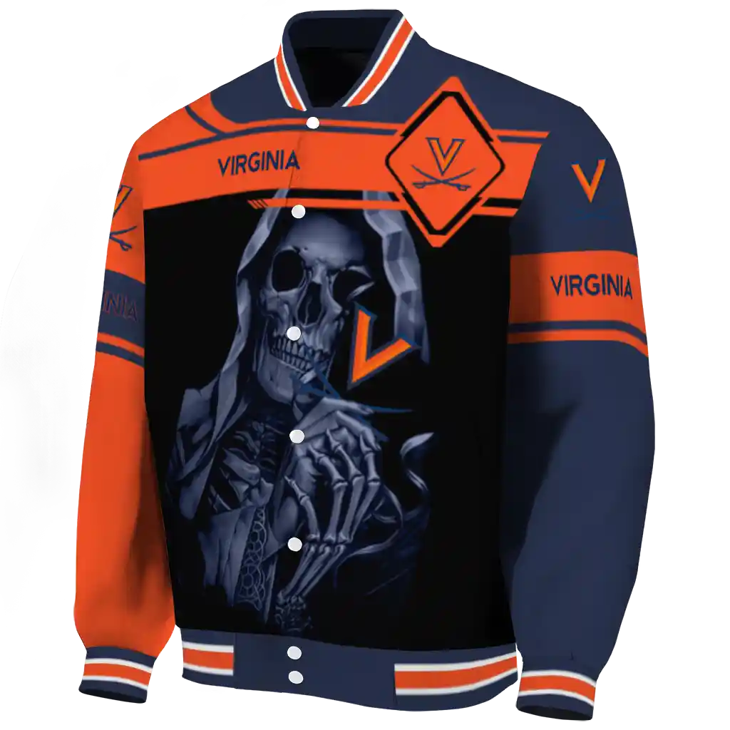 custom virginia cavaliers reaper hands blue black varsity jacket best selling custom virginia cavaliers reaper hands blue black varsity jacket best selling