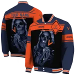custom virginia cavaliers reaper hands blue black varsity jacket best selling