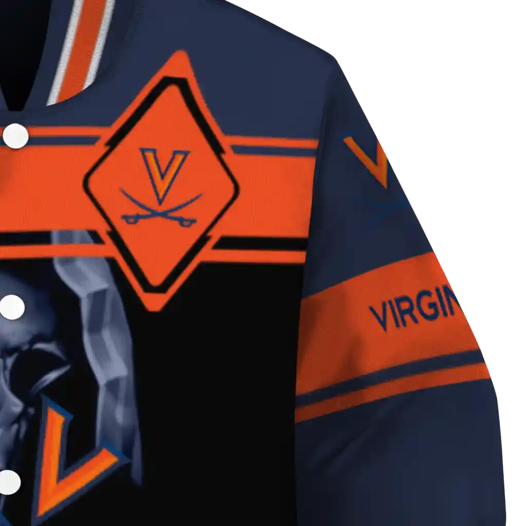 custom virginia cavaliers reaper hands blue black varsity jacket premium grade custom virginia cavaliers reaper hands blue black varsity jacket premium grade
