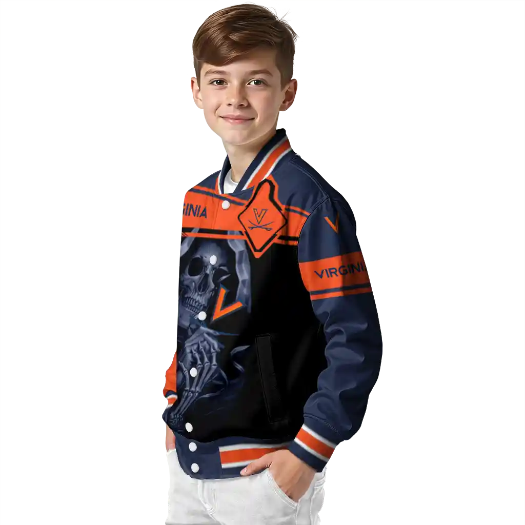 custom virginia cavaliers reaper hands blue black varsity jacket trendy custom virginia cavaliers reaper hands blue black varsity jacket trendy