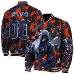 custom virginia cavaliers skull horde blue varsity jacket best selling