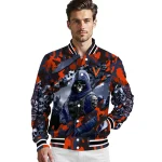 custom virginia cavaliers skull horde blue varsity jacket best selling