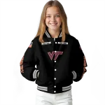 custom virginia tech hokies american flag skull black varsity jacket best selling