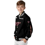 custom virginia tech hokies american flag skull black varsity jacket best selling