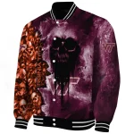 custom virginia tech hokies skull cluster maroon varsity jacket best selling
