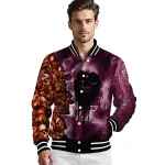 custom virginia tech hokies skull cluster maroon varsity jacket best selling