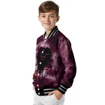 custom virginia tech hokies skull cluster maroon varsity jacket best selling