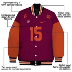 custom virginia tech hokies team patch maroon varsity jacket best selling