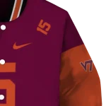 custom virginia tech hokies team patch maroon varsity jacket best selling