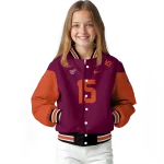 custom virginia tech hokies team patch maroon varsity jacket best selling