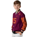 custom virginia tech hokies team patch maroon varsity jacket best selling
