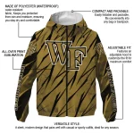 custom wake forest demon deacons abstract streaks gold windbreaker jacket best selling