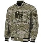 custom wake forest demon deacons camouflage abstract camouflage varsity jacket best selling