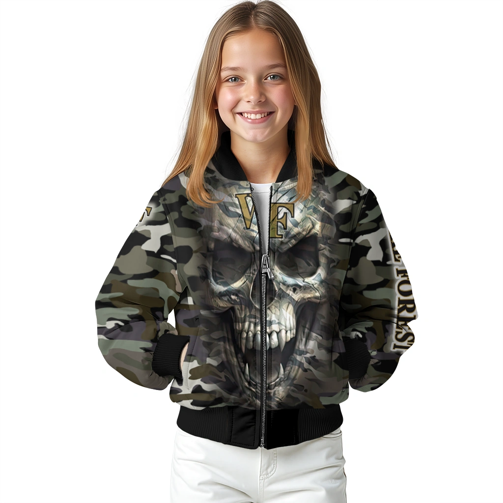 custom wake forest demon deacons camouflage skull camouflage bomber jacket top rated custom wake forest demon deacons camouflage skull camouflage bomber jacket top rated