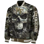 custom wake forest demon deacons camouflage skull camouflage varsity jacket best selling