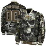 custom wake forest demon deacons camouflage skull camouflage varsity jacket best selling