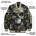 custom wake forest demon deacons camouflage skull camouflage varsity jacket best selling