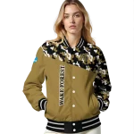 custom wake forest demon deacons camouflage splash gold varsity jacket best selling