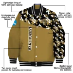 custom wake forest demon deacons camouflage splash gold varsity jacket best selling