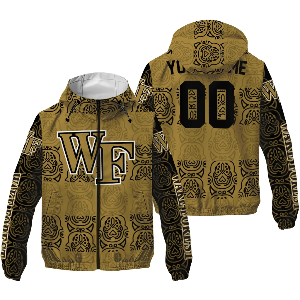 custom wake forest demon deacons cat eyes gold windbreaker jacket high quality custom wake forest demon deacons cat eyes gold windbreaker jacket high quality
