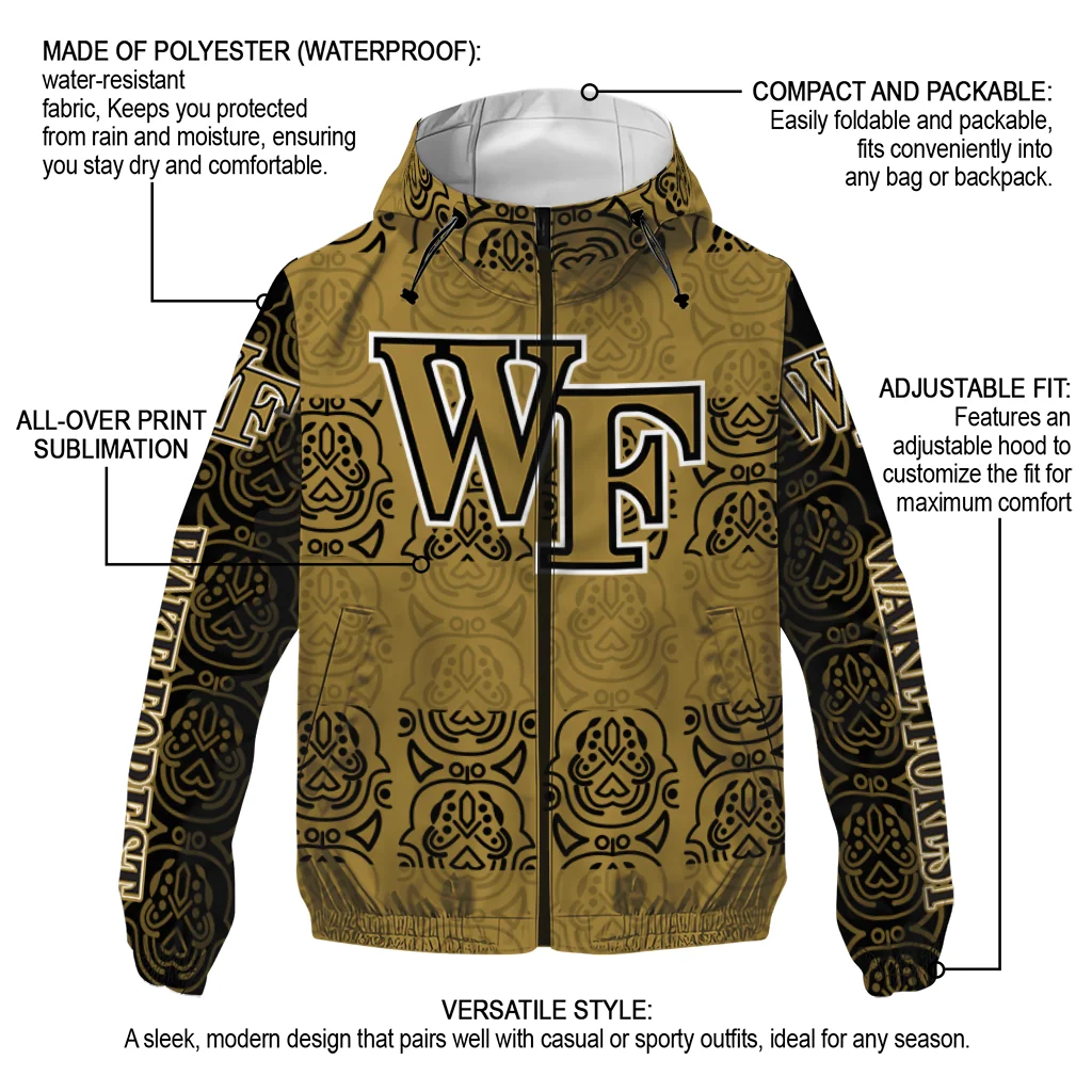 custom wake forest demon deacons cat eyes gold windbreaker jacket new arrival custom wake forest demon deacons cat eyes gold windbreaker jacket new arrival