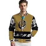 custom wake forest demon deacons circle skull gold black varsity jacket best selling