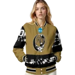 custom wake forest demon deacons circle skull gold black varsity jacket best selling