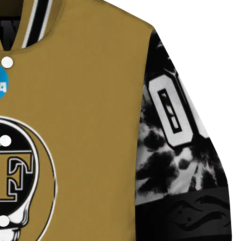 custom wake forest demon deacons circle skull gold black varsity jacket premium grade custom wake forest demon deacons circle skull gold black varsity jacket premium grade