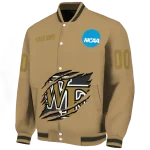 custom wake forest demon deacons claw effect beige varsity jacket best selling