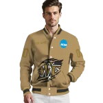 custom wake forest demon deacons claw effect beige varsity jacket best selling