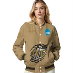 custom wake forest demon deacons claw effect beige varsity jacket best selling
