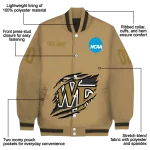 custom wake forest demon deacons claw effect beige varsity jacket best selling