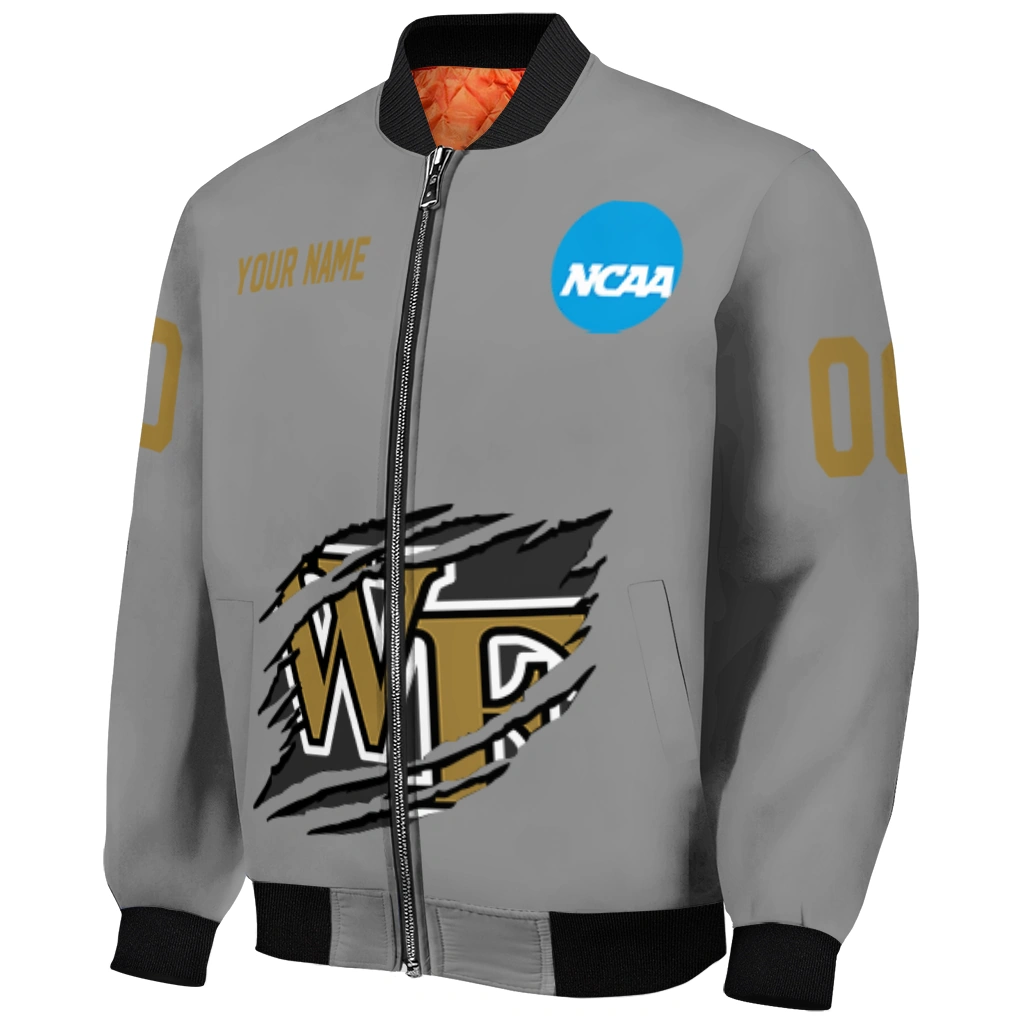 custom wake forest demon deacons feral slash grey bomber jacket fashion forward custom wake forest demon deacons feral slash grey bomber jacket fashion forward