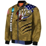 custom wake forest demon deacons usa flag claws gold bomber jacket best selling