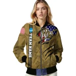 custom wake forest demon deacons usa flag claws gold bomber jacket best selling