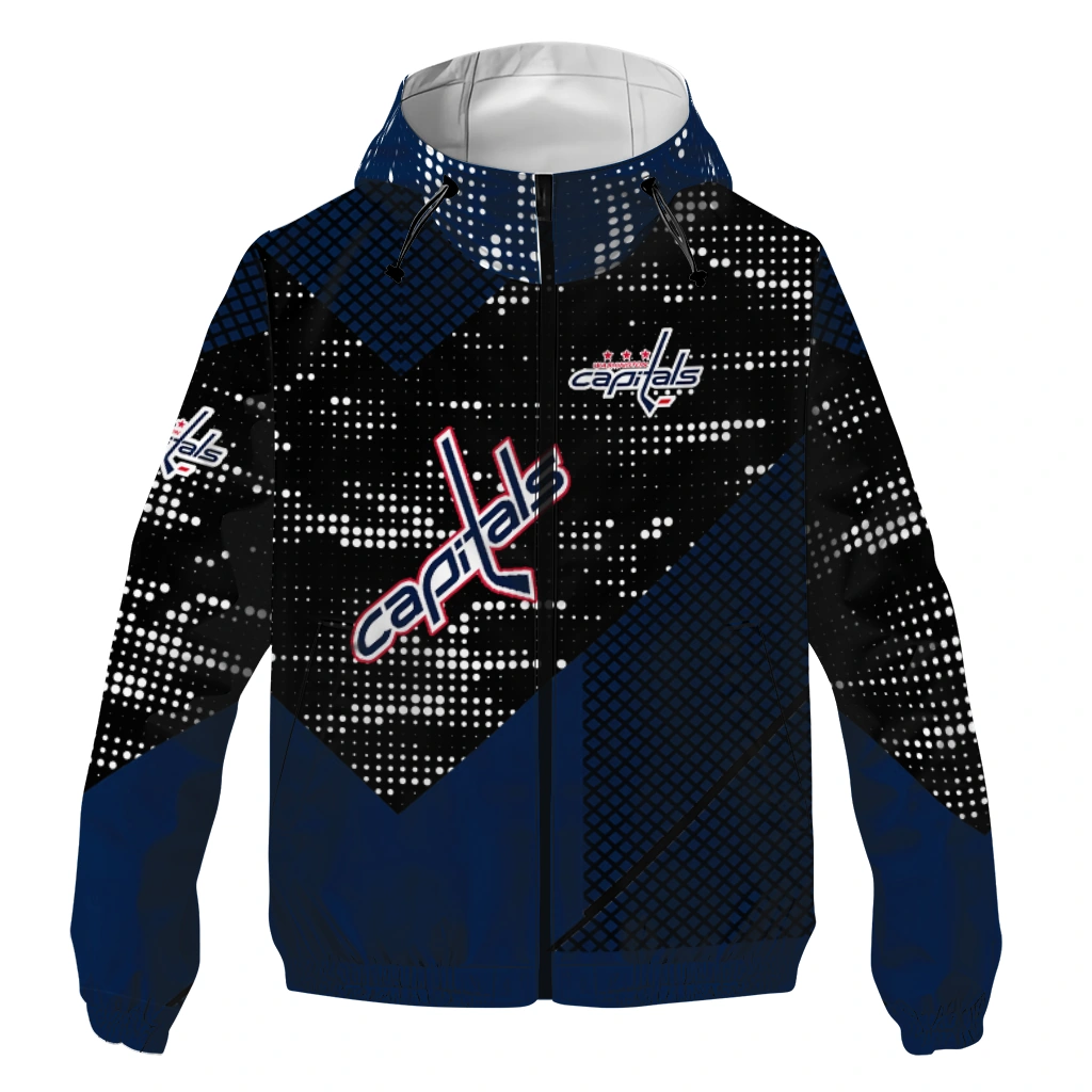 custom washington capitals arrow matrix blue black windbreaker jacket best selling custom washington capitals arrow matrix blue black windbreaker jacket best selling