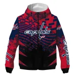 custom washington capitals brick motion blue black windbreaker jacket best selling
