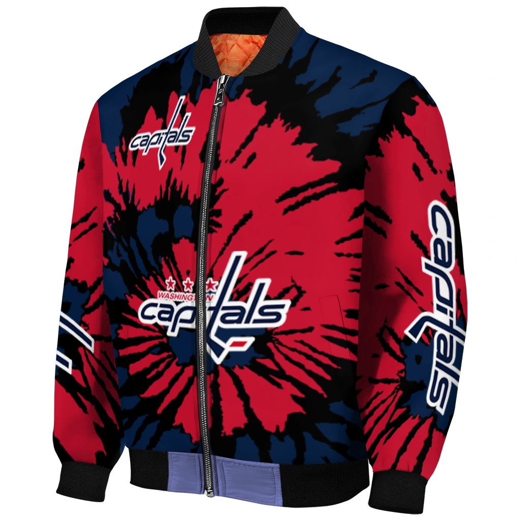 custom washington capitals burst splatter blue bomber jacket fashion forward custom washington capitals burst splatter blue bomber jacket fashion forward