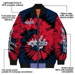 custom washington capitals burst splatter blue bomber jacket best selling