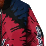 custom washington capitals burst splatter blue bomber jacket best selling