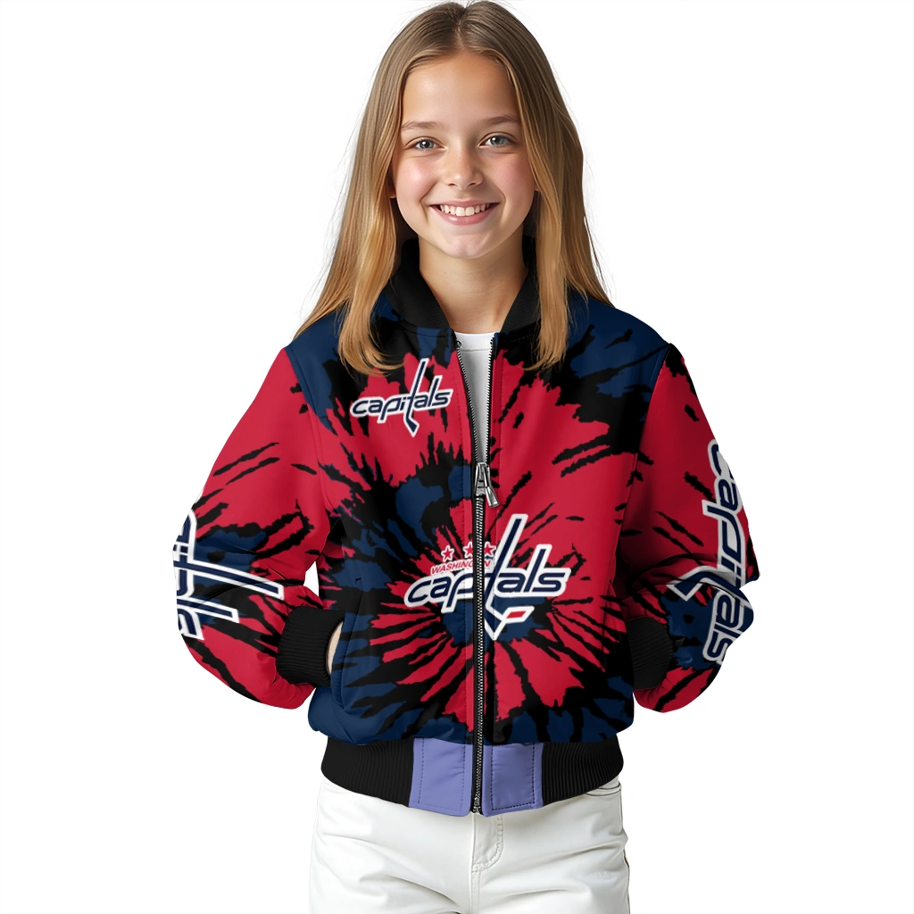 custom washington capitals burst splatter blue bomber jacket top rated custom washington capitals burst splatter blue bomber jacket top rated