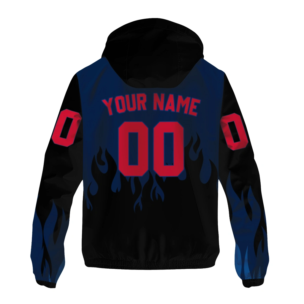 custom washington capitals flame trim blue black windbreaker jacket fashion forward custom washington capitals flame trim blue black windbreaker jacket fashion forward