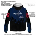 custom washington capitals flame trim blue black windbreaker jacket best selling