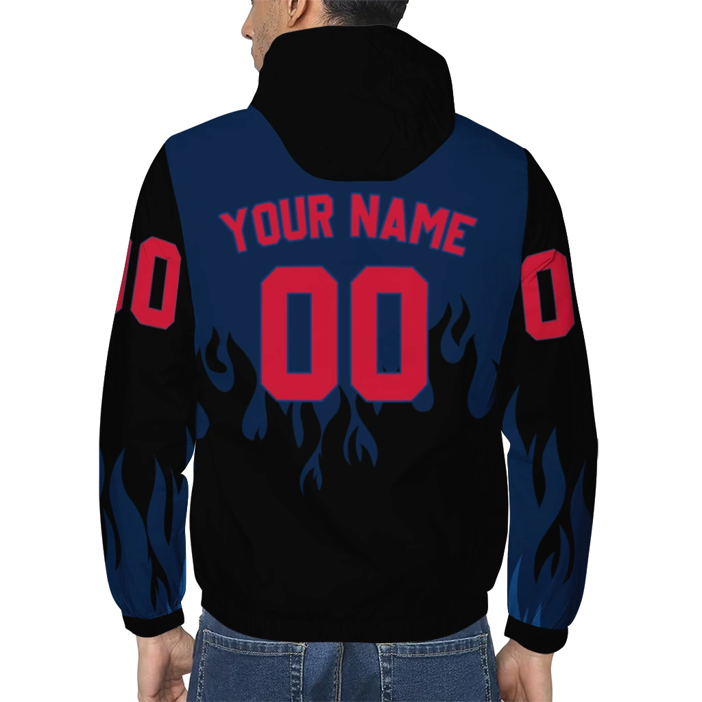 custom washington capitals flame trim blue black windbreaker jacket trendy custom washington capitals flame trim blue black windbreaker jacket trendy